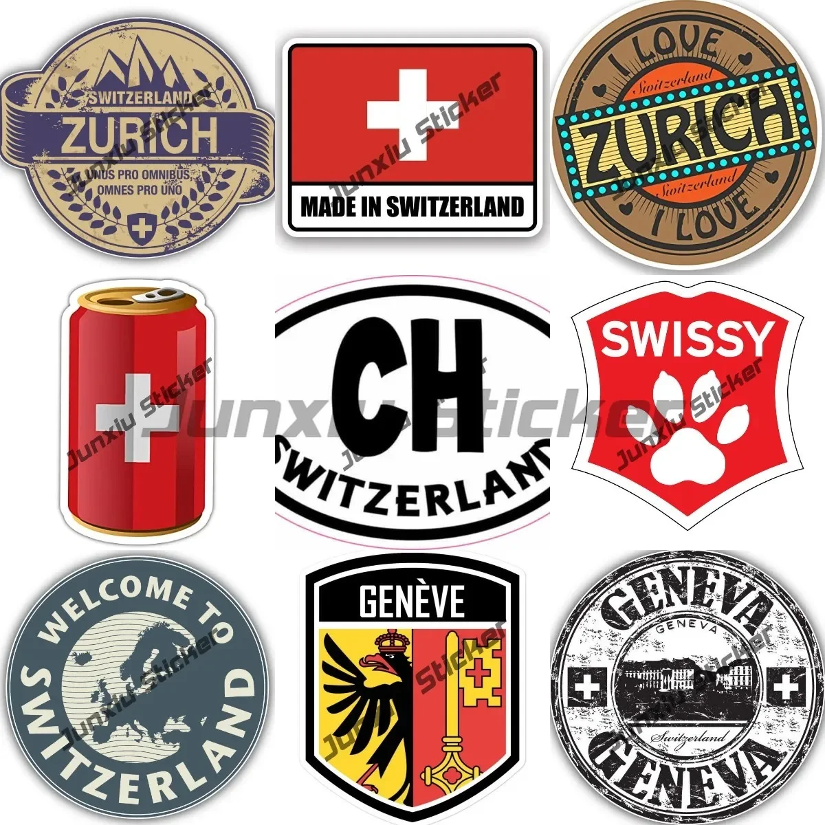 Car Accessories Zurich - Adesivo Circular Suíço - Selo, Emblema