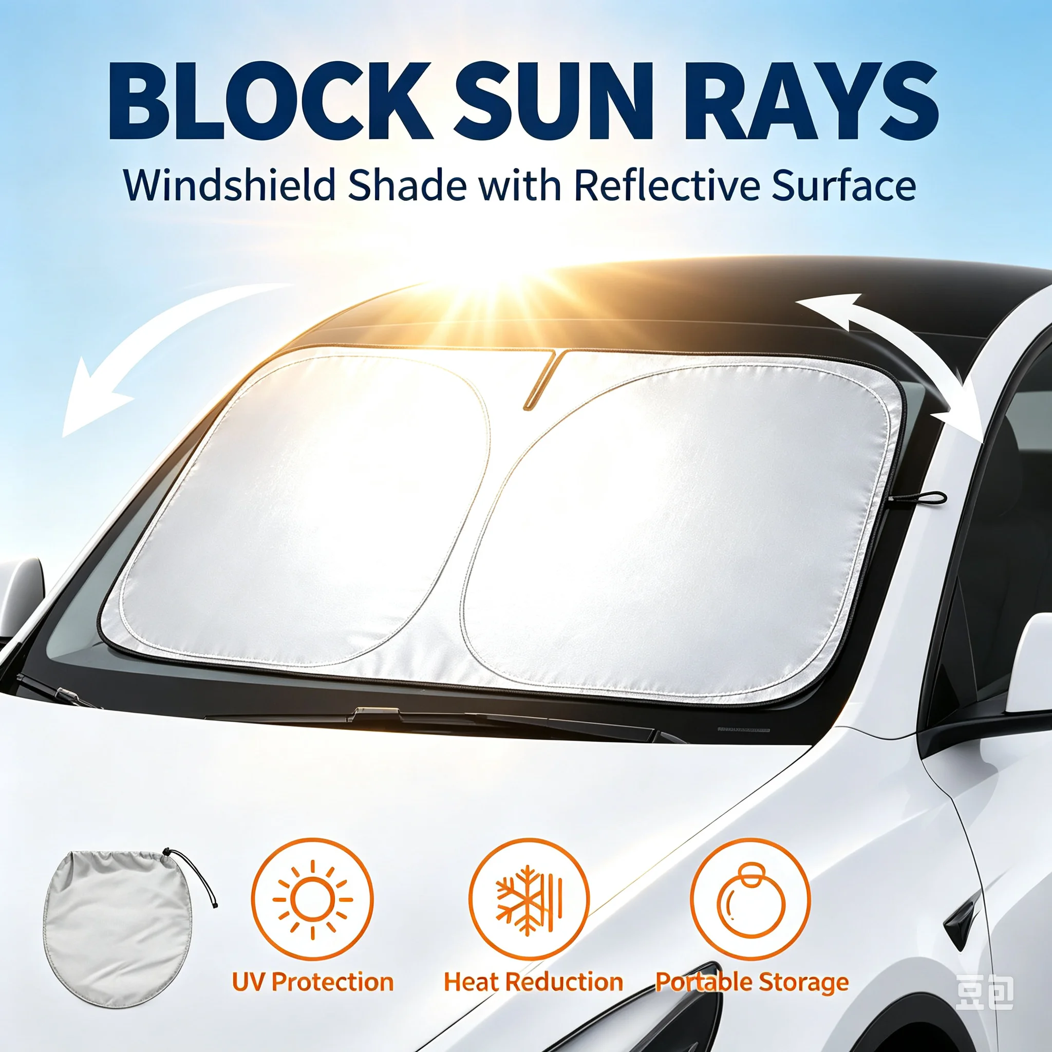 Car Accessories Outside - Protetor Solar para Carro, Sombrinha para