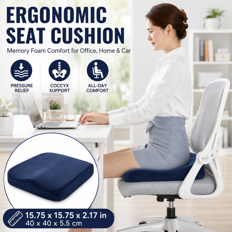 Car Seat Cushion Memory Foam - Almofada de Cadeira em Espuma de