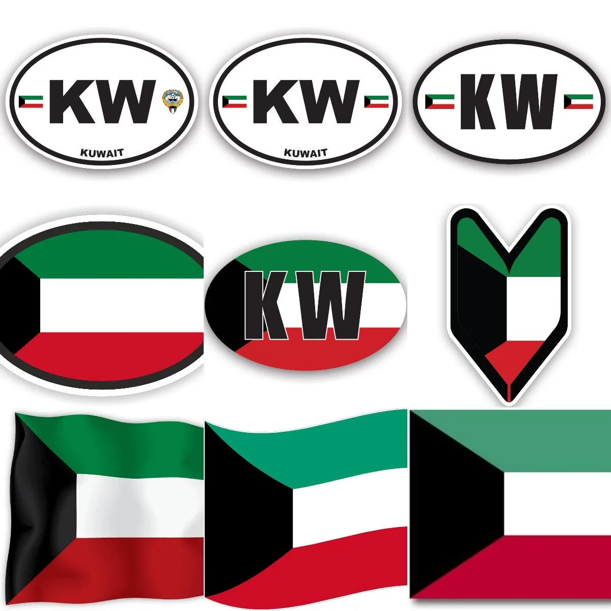 Car Accessories Kuwait - Kw kuwait bandeira emblema criativo pvc
