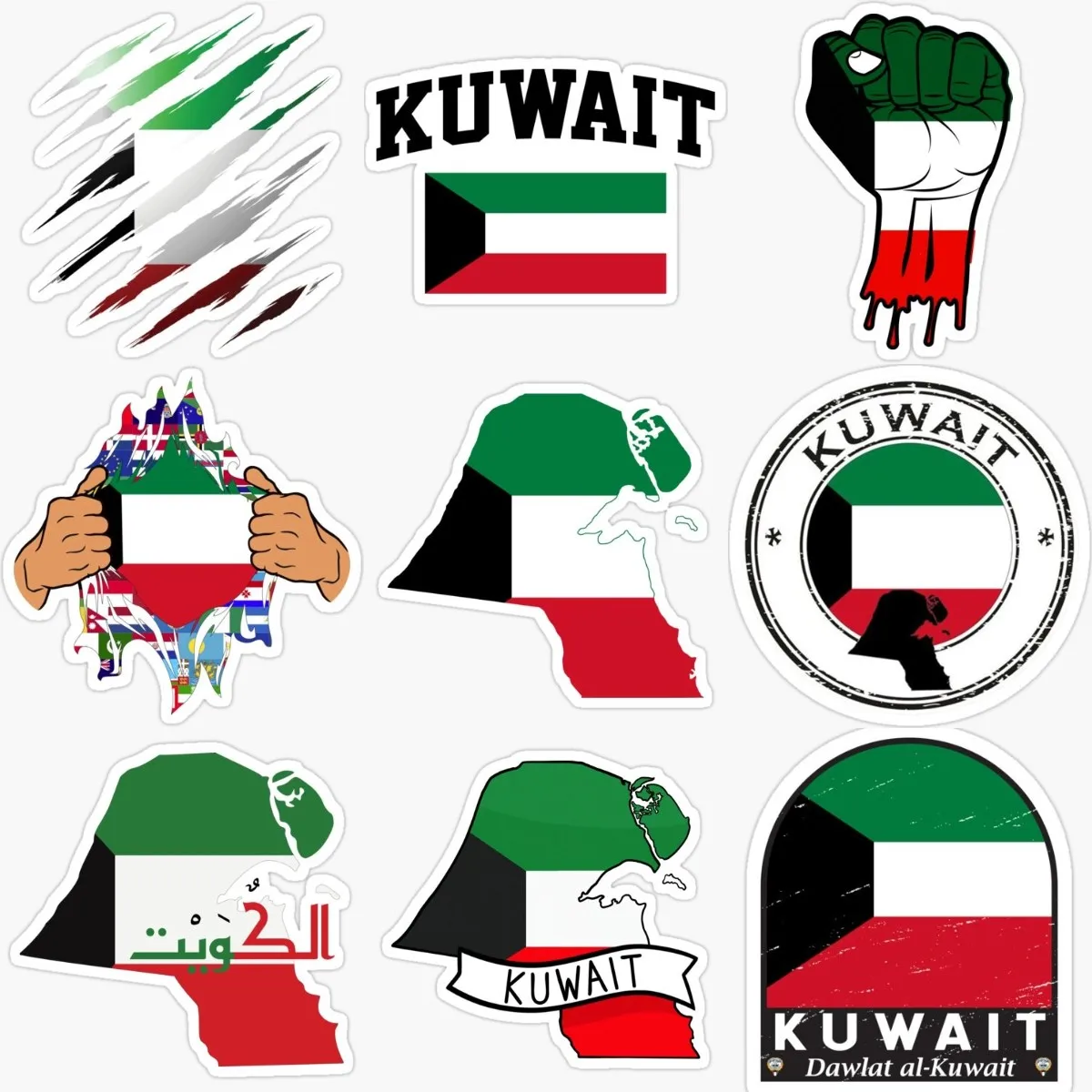 Car Accessories Kuwait - Kwt kuwait bandeira mapa emblema criativo
