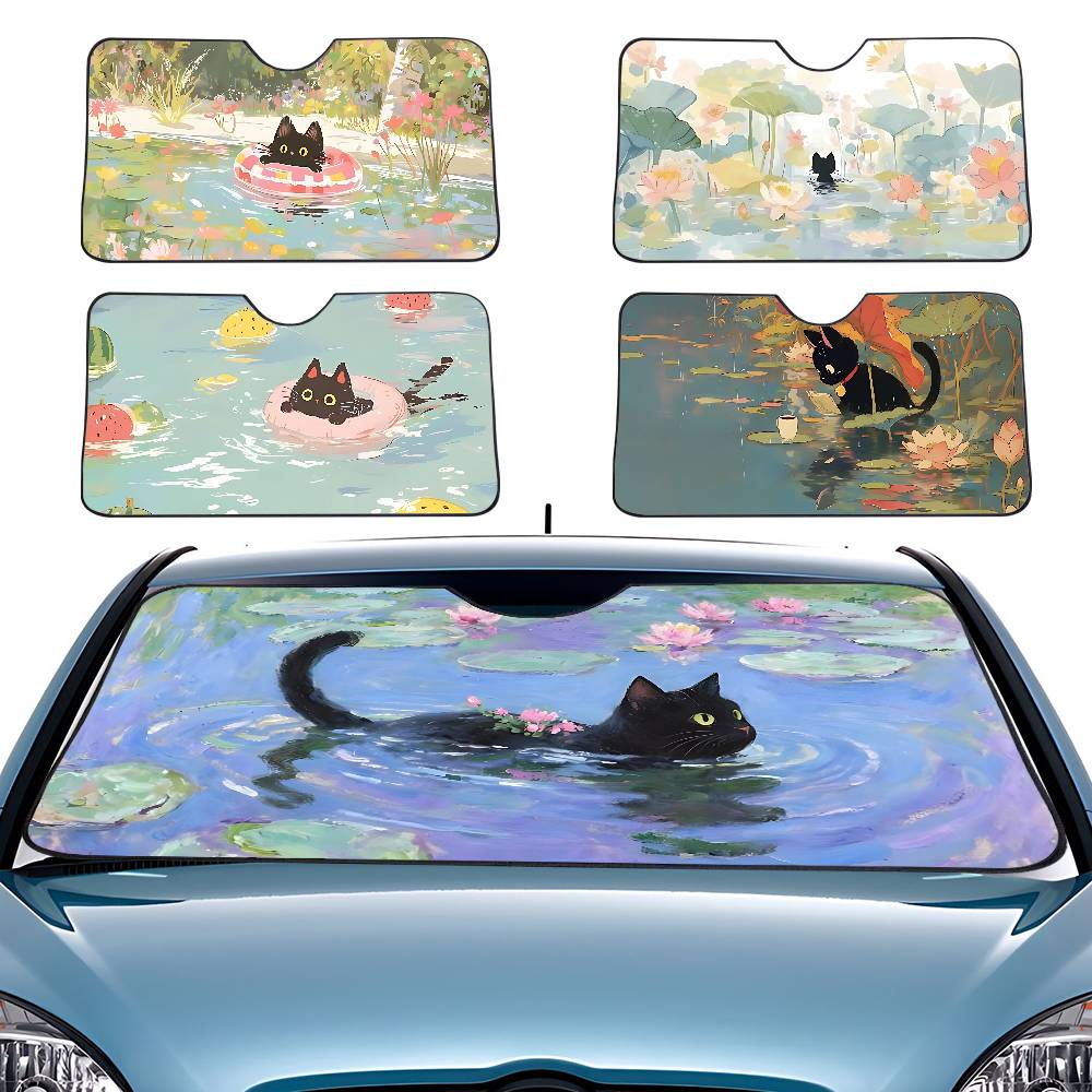 Car Accessories Outside - Gato dos desenhos animados em folha