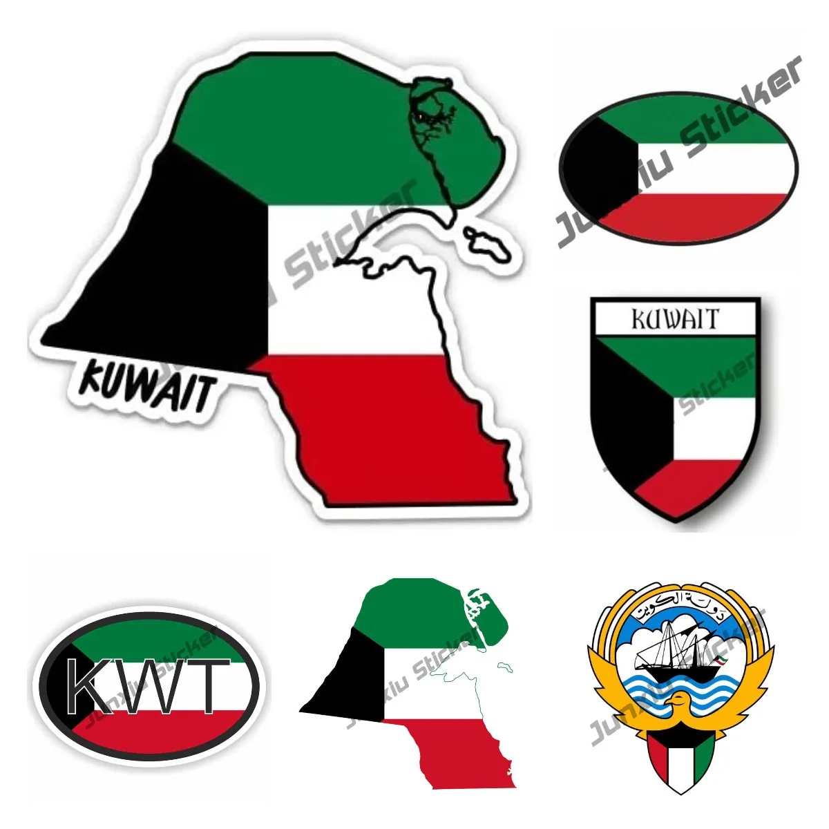 Kuwait mapa com bandeira adesi - Car Accessories Kuwait avaliação e preço