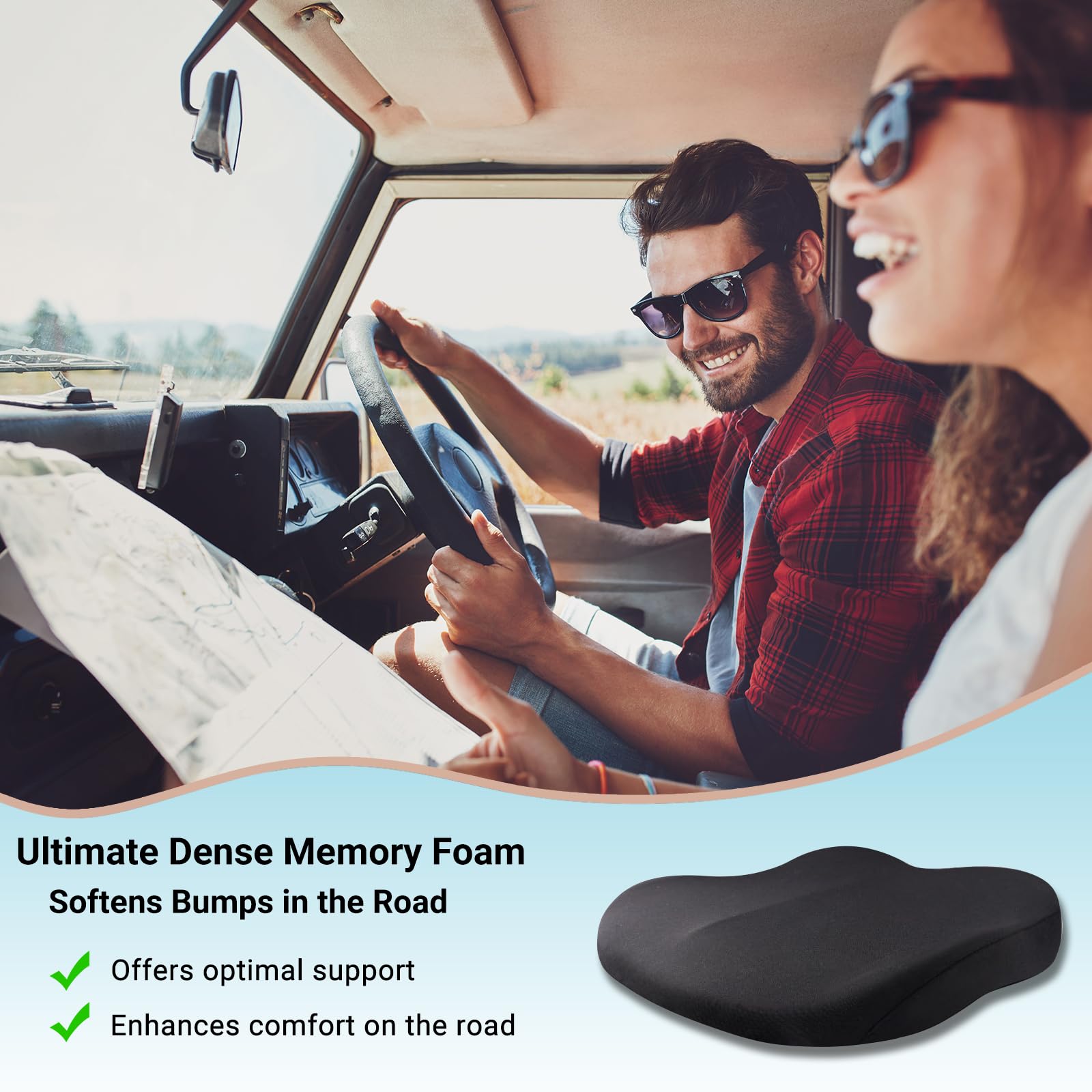 1pc almofada de apoio de recup - Car Seat Cushion Memory Foam avaliação e preço