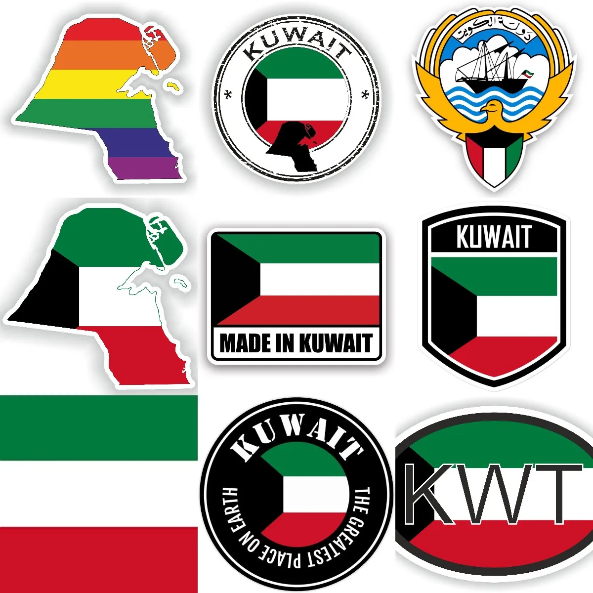 Kwt kuwait bandeira mapa emble - Car Accessories Kuwait avaliação e preço